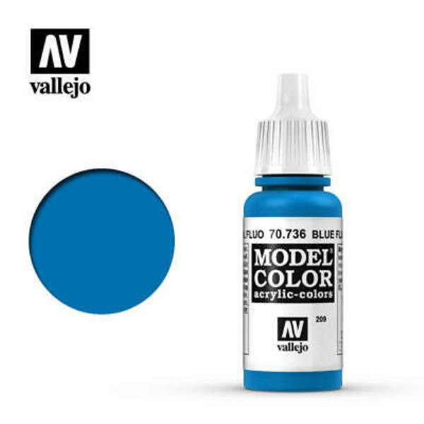 Acrylicos Vallejo -209 - 70736- 模型色彩 Model Color - 螢光藍色 - 17 ml. 