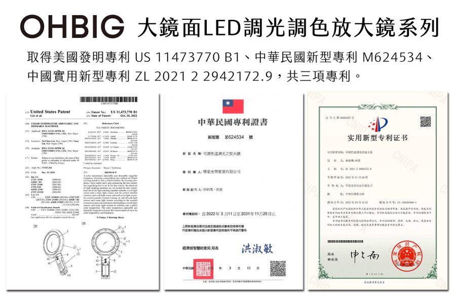 預購隔月 MADWORKS 聯名款 OHBIG 大鏡面LED調光調色放大鏡 1.6x 2.5D 平凸青玻 手持式 AL001-S2D 