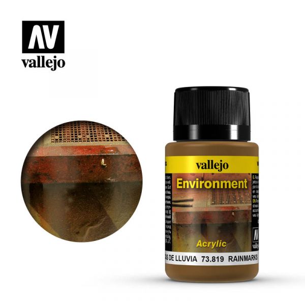 Acrylicos Vallejo -73819 - 風化效果漆 Weathering Effects - 雨水痕 Rain Marks 