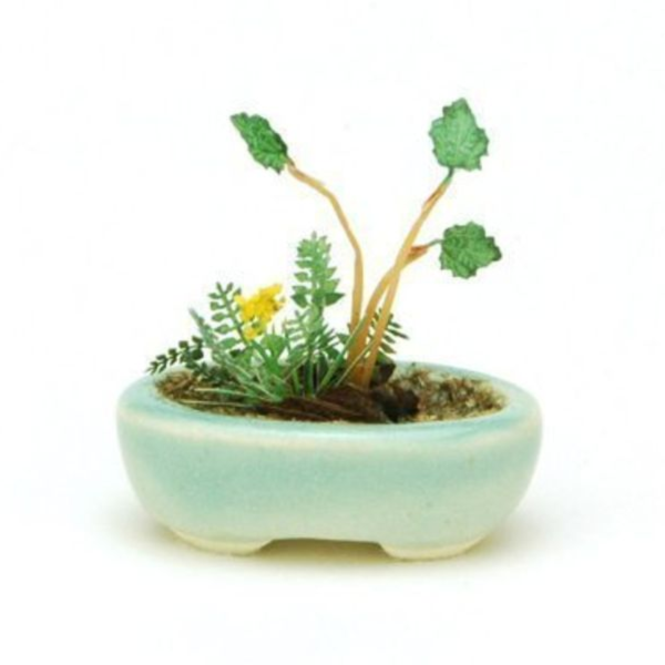 預購9月 PLATZ BONN04 橢圓形盆栽 淺藍色 完成品 