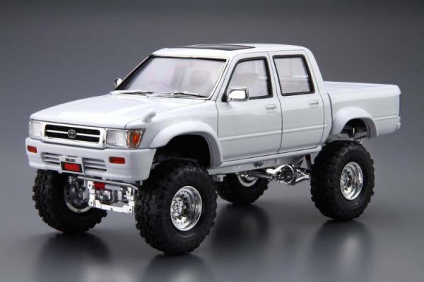 青島社 AOSHIMA 1/24 汽車模型  TOYOTA LN107 Hilux 雙排高懸掛版 AOSHIMA 1/24 閃電霹靂車 阿斯拉 AKF-0/G LIFTING TURN模式