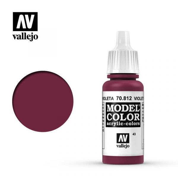 Acrylicos Vallejo -043 - 70812 - 模型色彩 Model Color - 紫羅蘭紅色 Violet Red - 17 ml. 