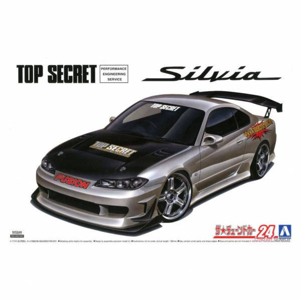 青島社 AOSHIMA 1/24 汽車模型 改裝車 No.24 058749 日產 TOP SECRET S15 Silvia '99 組裝模型 AOSHIMA 1/24 閃電霹靂車 阿斯拉 AKF-0/G LIFTING TURN模式