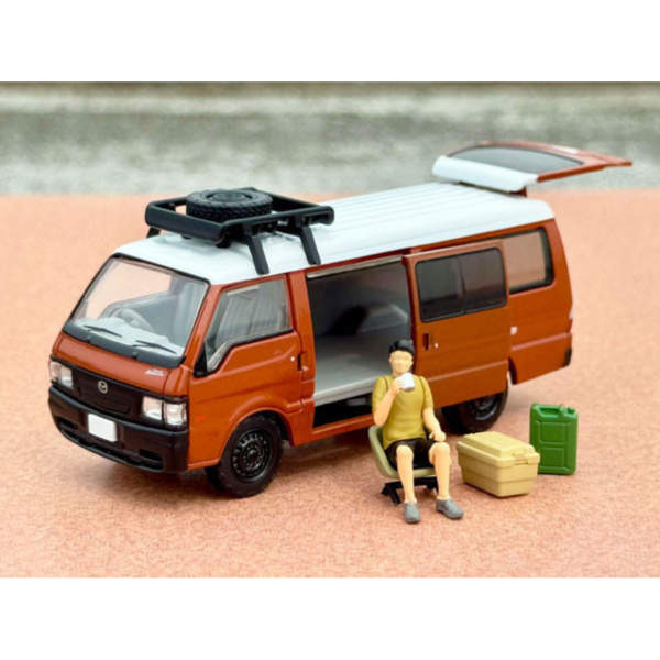 預購10月 TOMYTEC 1/64 Bongo Brawny 客製化 棕 行李架&人偶 塗裝完成品 