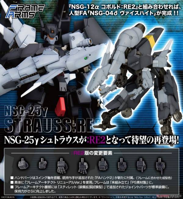 壽屋 KOTOBUKIYA  1/100 Frame Arms 骨裝機兵 NSG-25γ STRAUSS RE2 組裝模型 