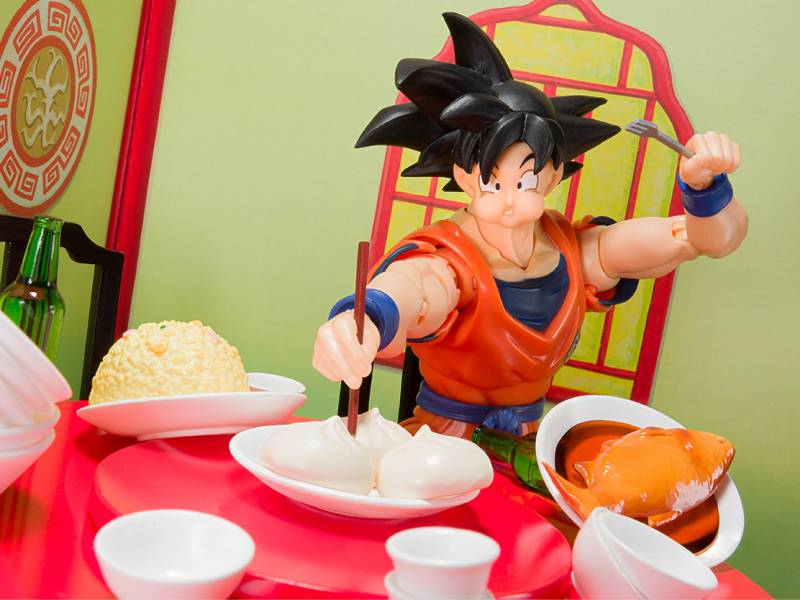 萬代 代理版 SHF 龍珠 孫悟空之八分飽套裝 飯堂餐廳道具 