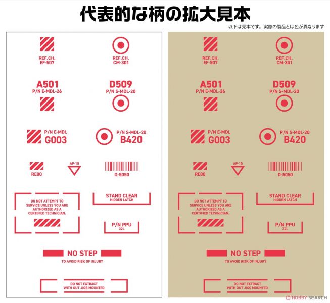 HIQPARTS 1/144 RB03-144ORE 模型用警示貼紙 紅色 <1入> 