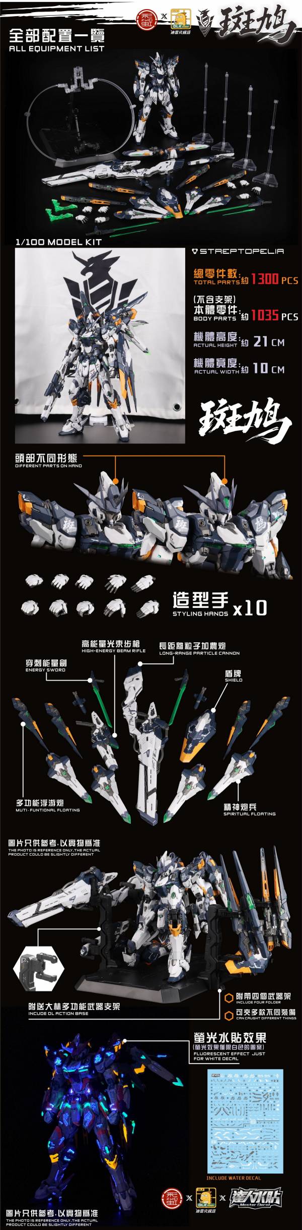 預購3月 DLKHOBBY迪雷克 ZAWS01泛用宇宙型斑鳩 1/100多層骨架 原創組裝模型 