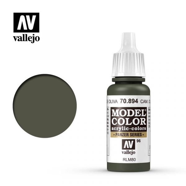 Acrylicos Vallejo -096 - 70894 - 模型色彩 Model Color - 迷彩橄欖綠色 Cam.Olive Green - 17 ml. 