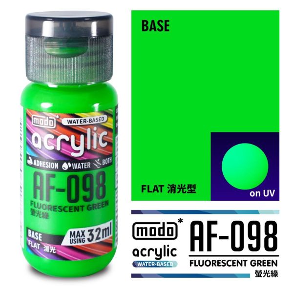 摩多製漆所 MODO 水性漆 AF-098 螢光綠 32ml 