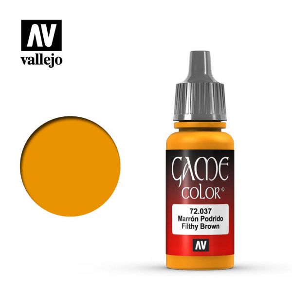 Acrylicos Vallejo -037 - 72037 - 遊戲色彩 Game Color - 髒棕色 Filthy Brown - 17 ml. 