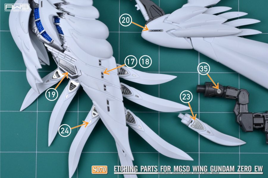 預購4月 鋼魂 AW9 S070 S70 MGSD飛翼零式 EW 專用蝕刻片 附水貼 