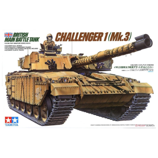 田宮 TAMIYA 1/35 戰車模型 35154 英國主力戰車 挑戰者1 (MK.3) 組裝模型 