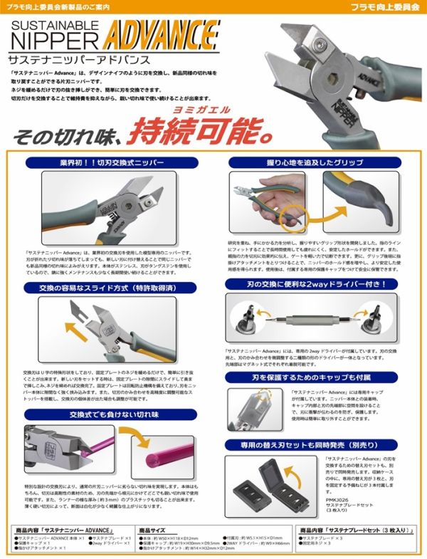 預購10月 日本 向上委員會 PMKJ025 可替換刀片式單刃斜口鉗 