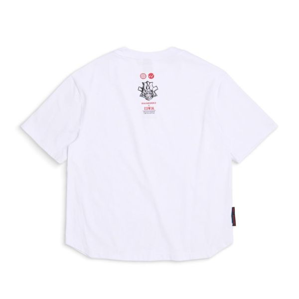 預購Q4 EDWIN x MADWORKS白武士心眼電馭吸濕排汗寬版短袖T-白 