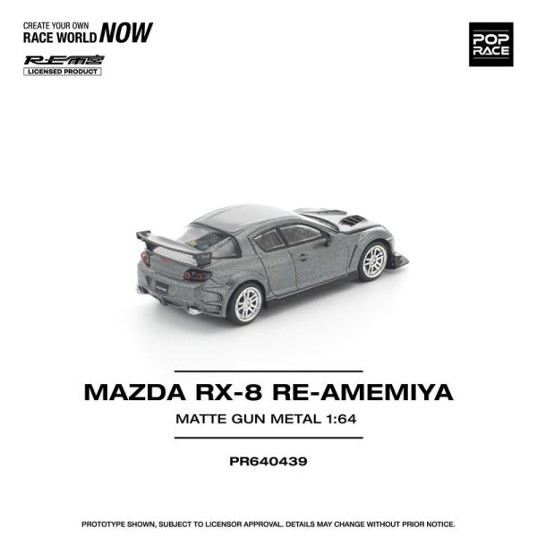 預購26年6月 POP RACE 1/64 馬自達 RX-8 RE-AMEMIYA Gun Metal 
