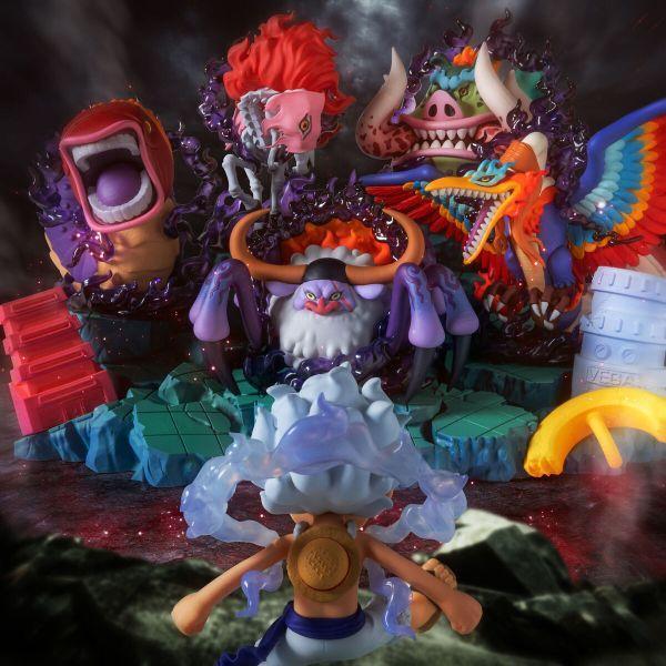 萬代 魂商店限定 WCF PREMIUM 航海王 蒙其·D·魯夫VS五老星 景品 