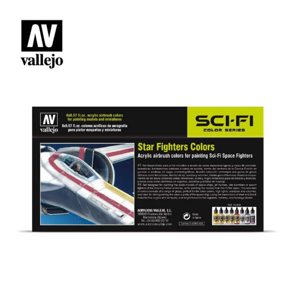 Acrylicos Vallejo -71612 - Model Air - 星際戰機套組 8入 17ml 