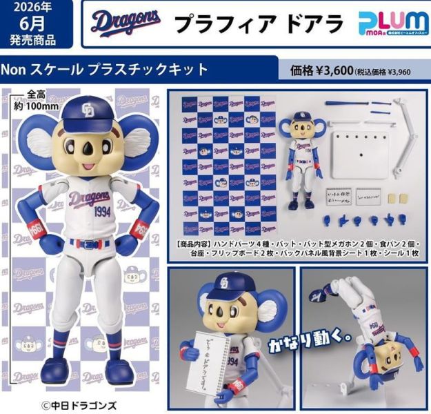 預購6月 PLUM Plafia 日本職棒 中日龍 多阿拉 多亞拉 組裝模型 