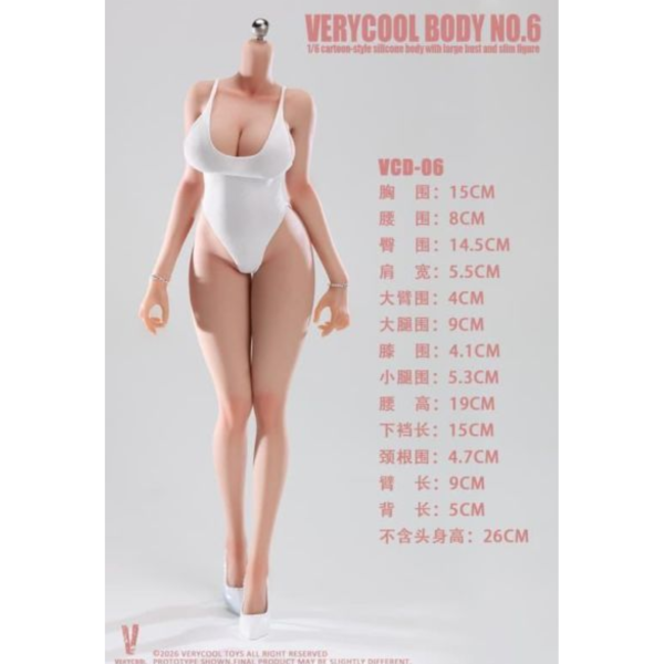 預購Q2 VERYCOOL 1/6 VCD-06 6號素體 豐滿窄肩蜂腰連腳體型 3款分售 