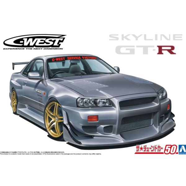 預購12月 青島 1/24 改裝#50 日產 C-WEST BNR34 Skyline GT-R '02組裝 
