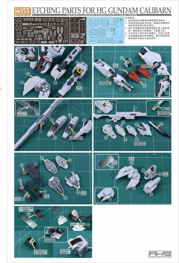 鋼魂 AW S053 HG異靈鋼彈專用蝕刻片改裝套組 附水貼 