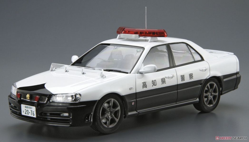 青島社 AOSHIMA 1/24 汽車模型 模型車 No.SP 061251 日產 Skyline ER34 巡邏車 '01 組裝模型 AOSHIMA 1/24 閃電霹靂車 阿斯拉 AKF-0/G LIFTING TURN模式