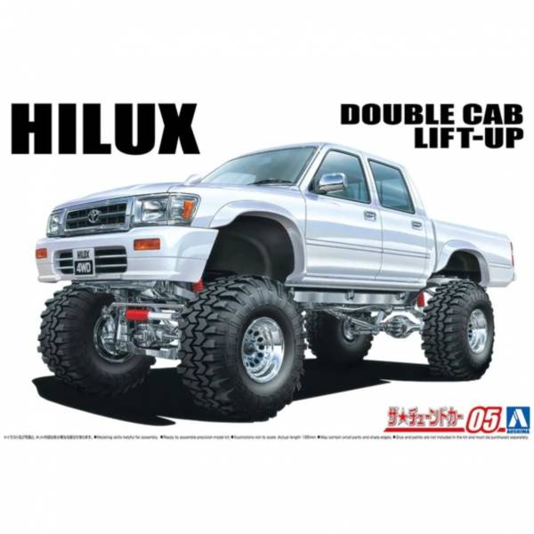 青島社 AOSHIMA 1/24 汽車模型  TOYOTA LN107 Hilux 雙排高懸掛版 AOSHIMA 1/24 閃電霹靂車 阿斯拉 AKF-0/G LIFTING TURN模式