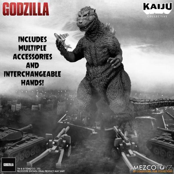 MEZCO TOYZ 12吋 Kaiju Collective 哥吉拉 1954 黑白 可動完成品 