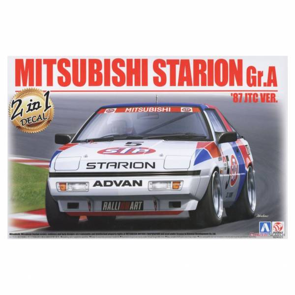 青島社 AOSHIMA  1/24 汽車模型 BEEMAX SERIES NO.28 三菱 MITSUBISHI Starion Gr.A '87 JTC仕樣 組裝模型 