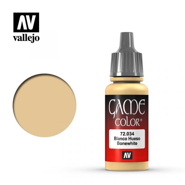 Acrylicos Vallejo -034 - 72034 - 遊戲色彩 Game Color - 骨白色 Bonewhite - 17 ml. 