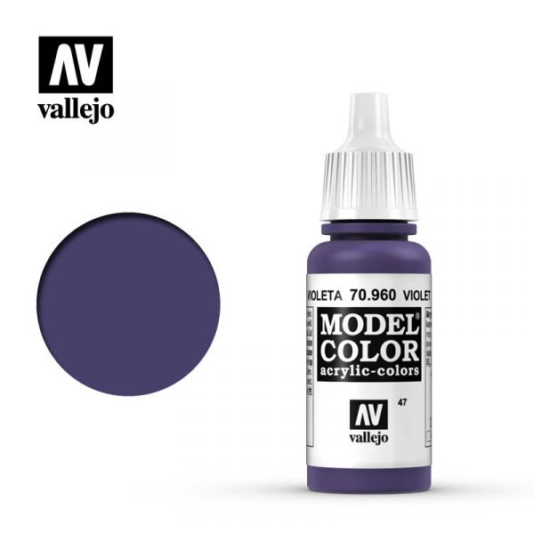 Acrylicos Vallejo -047 - 70960 - 模型色彩 Model Color - 紫羅蘭色 Violet - 17 ml. 