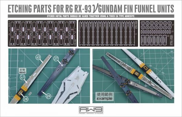鋼魂 AW9 S03 RG#32 Nu GUNDAM 牛鋼 專用改造蝕刻片 