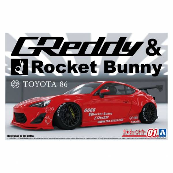 青島社 AOSHIMA 1/24 汽車模型 改裝車 No.01 豐田86'12 Greddy&Rocket Bunny ENKEI 組裝模型 AOSHIMA 1/24 閃電霹靂車 阿斯拉 AKF-0/G LIFTING TURN模式
