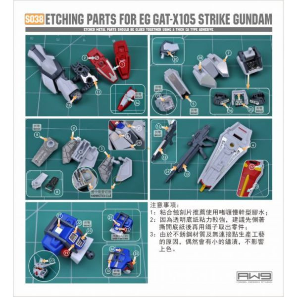 鋼魂 AW S038 EG STRIKE GUNDAM攻擊鋼彈 專用細節蝕刻片 