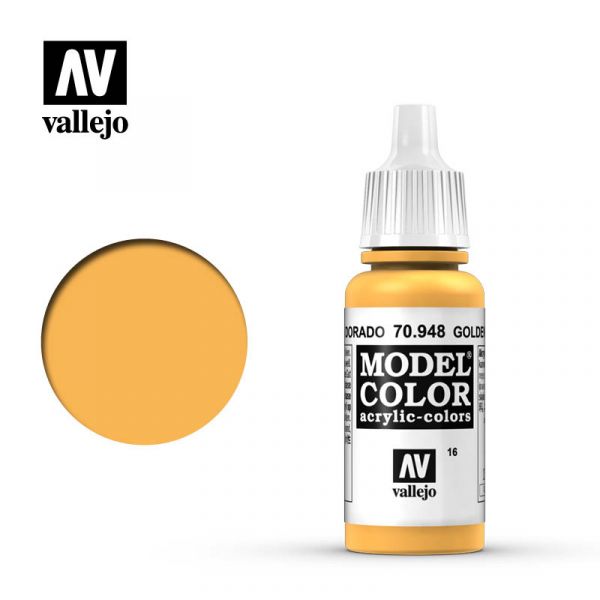 Acrylicos Vallejo -016 - 70948 - 模型色彩 Model Color - 金黃色 Golden Yellow - 17 ml. 
