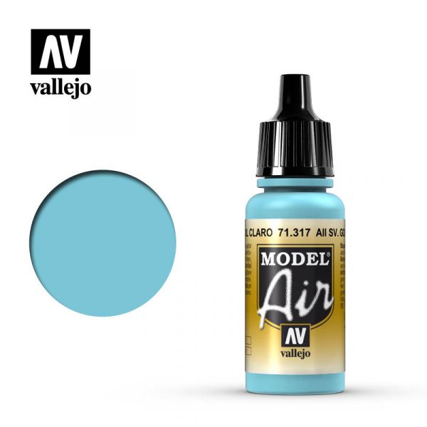 西班牙 Vallejo AV水性漆 Model Air 71317 All SV Gol淺藍色 17ml 