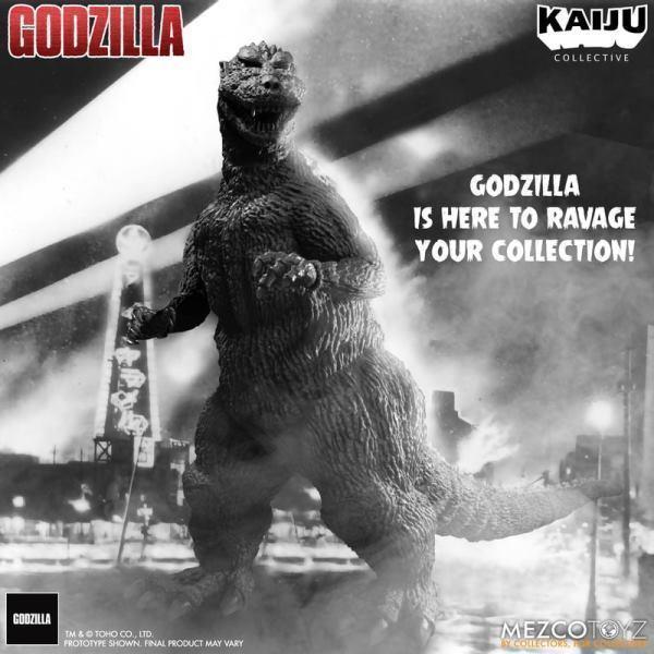 MEZCO TOYZ 12吋 Kaiju Collective 哥吉拉 1954 黑白 可動完成品 