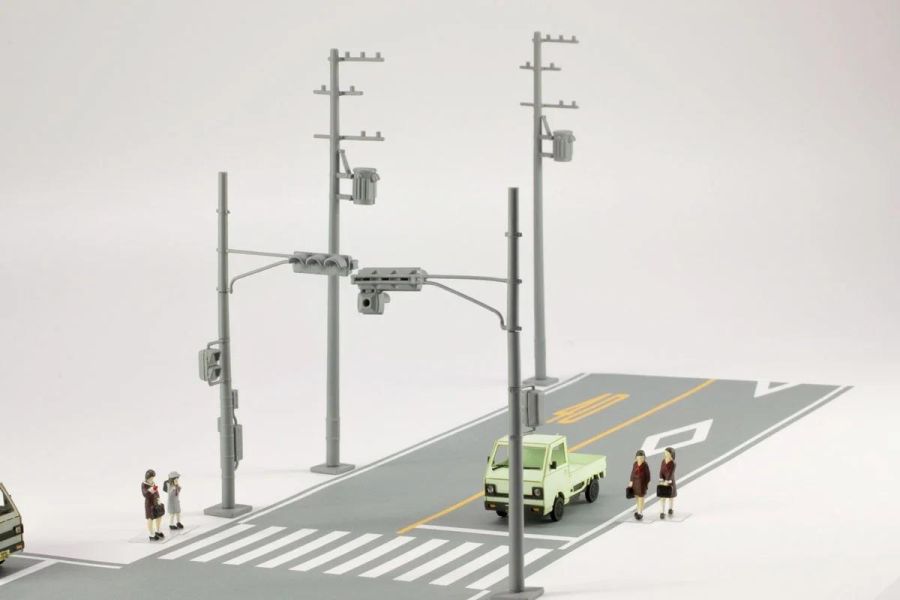預購08月 PLUM 1/80 (HO) 交通號誌 電線桿套組 組裝模型 