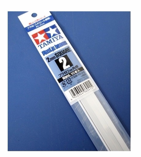 田宮 TAMIYA 70129 2mm正方形 長40cm白色改造角棒 