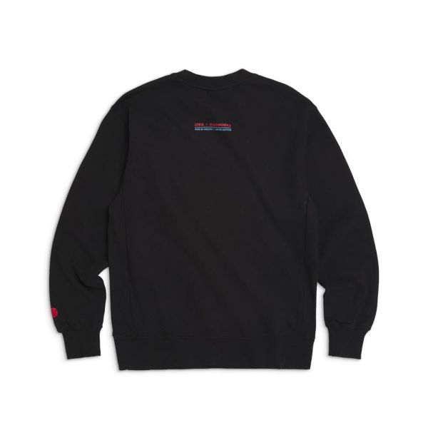 預購Q4 EDWIN x MADWORKS狂熱烈火文字刺繡電馭寬版長袖T-黑 