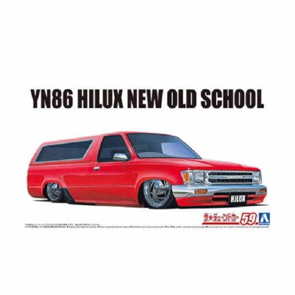 青島社 AOSHIMA 1/24 汽車模型 改裝車 No.59 057001 豐田 YN86 HILUX NEW OLD SCHOOL '95 組裝模型 AOSHIMA 1/24 閃電霹靂車 阿斯拉 AKF-0/G LIFTING TURN模式