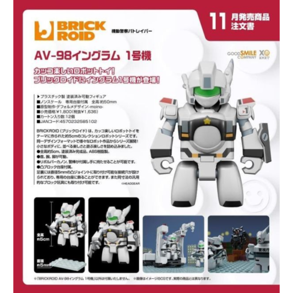 預購11月 GSC 積木人 BRICKROID 機動警察 AV-98英格蘭姆1號機 