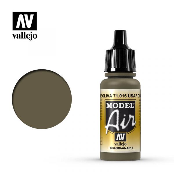 西班牙 Vallejo AV水性漆 Model Air 71016 美國空軍橄欖褐色 17ml 
