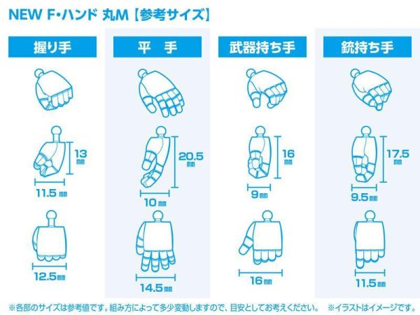 WAVE  F-HANDS 圓形手 M 白色 