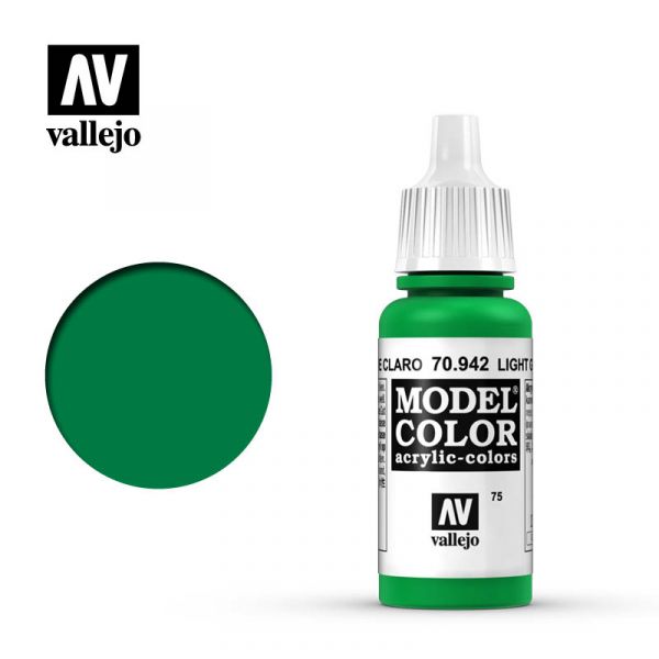 Acrylicos Vallejo -075 - 70942 - 模型色彩 Model Color - 淺綠色 Light Green - 17 ml. 
