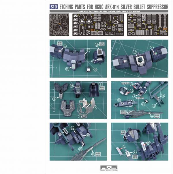 鋼魂 AW S10 HG 銀彈鎮壓者 蝕刻片改套 