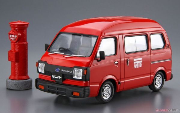 青島社 AOSHIMA 1/24 速霸陸K88 SAMBAR HIGH-ROOF 4WD '80 郵便配達車 組裝模型 