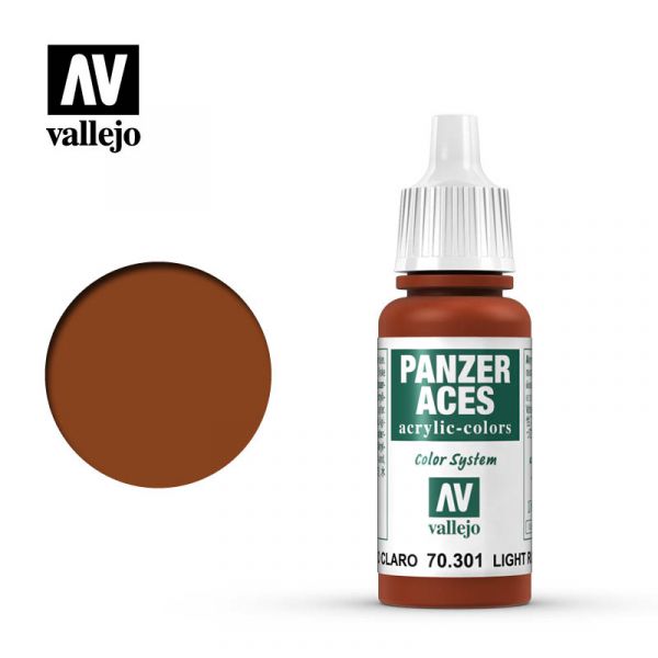  Acrylicos Vallejo - 70301 - 裝甲王牌 Panzer Aces - 淺銹色 Light Rust - 17 ml. 