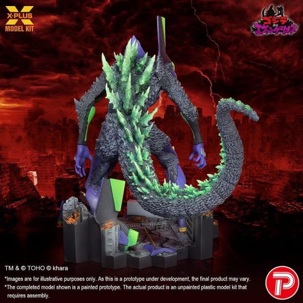 預購12月 X-Plus 無上色塗裝組裝模型 哥吉拉 x 新世紀福音戰士 初號機 G覺醒形態 